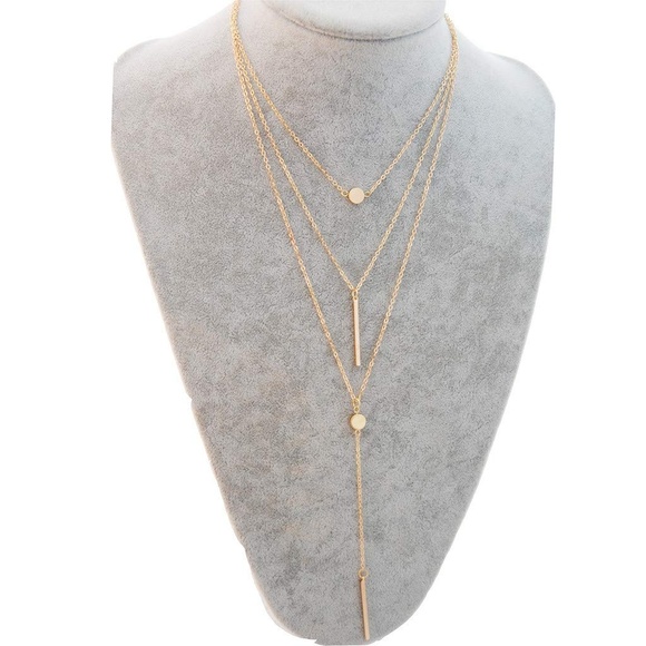 ❤️ 4/$30 Multilayer Dangling Bar Lariat Necklace - Picture 5 of 7